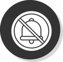 prohibido firmar glifo sombra circulo icono diseño vector