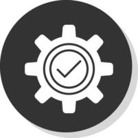 Gear Glyph Shadow Circle Icon Design vector