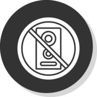 No speaker Glyph Shadow Circle Icon Design vector