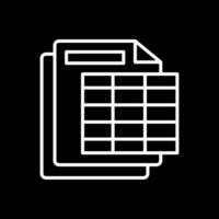 Spreadsheet Line Inverted Icon Design vector