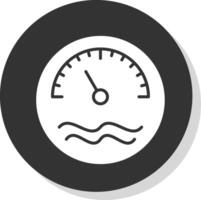 Thermometer Glyph Shadow Circle Icon Design vector