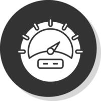 Gauge Glyph Shadow Circle Icon Design vector