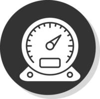 Gauge Glyph Shadow Circle Icon Design vector