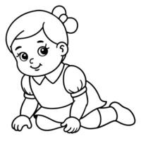 Child Coloring book page illustration vector