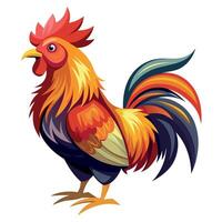 A Rooster Stand flat style vector