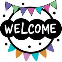 Welcome Text Flat Style Illustration vector