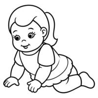 Child Coloring book page illustration vector