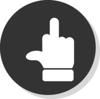 Middle Finger Glyph Shadow Circle Icon Design vector