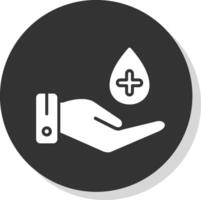 Hand Hygiene Glyph Shadow Circle Icon Design vector