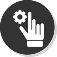 Hand Setting Glyph Shadow Circle Icon Design vector