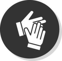 Clapping Glyph Shadow Circle Icon Design vector