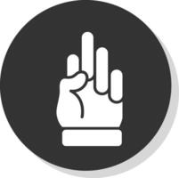 Fingers Glyph Shadow Circle Icon Design vector