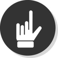 Pointing Hand Glyph Shadow Circle Icon Design vector