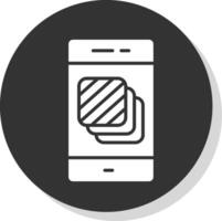 Layers Glyph Shadow Circle Icon Design vector
