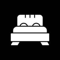 cama glifo invertido icono diseño vector