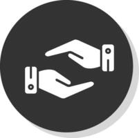 Support Hands Gesture Glyph Shadow Circle Icon Design vector