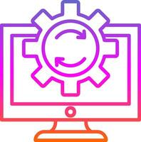 Data Processing Line Gradient Icon Design vector