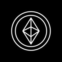 Ethereum Line Inverted Icon Design vector