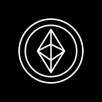 ethereum línea invertido icono diseño vector