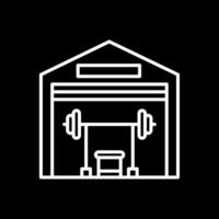 gimnasio línea invertido icono diseño vector