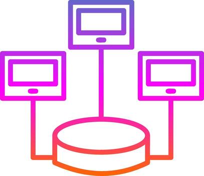Distributed Database Line Gradient Icon Design vector