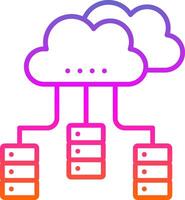 Distributed Database Line Gradient Icon Design vector