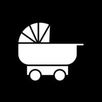 Pram Glyph Inverted Icon Design vector