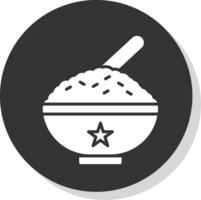 arroz glifo sombra circulo icono diseño vector