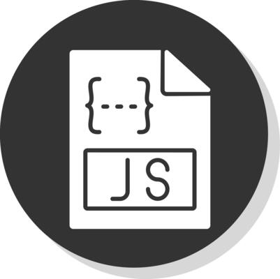 Js Glyph Shadow Circle Icon Design
