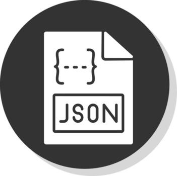 Json Glyph Shadow Circle Icon Design vector
