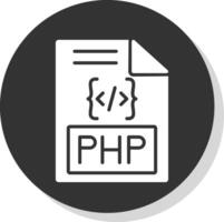 Php Glyph Shadow Circle Icon Design vector