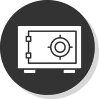 Safebox Glyph Shadow Circle Icon Design vector