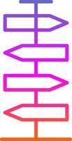 Signpost Line Gradient Icon Design vector