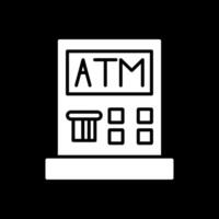 Atm Machine Glyph Inverted Icon Design vector