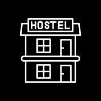 Hostal línea invertido icono diseño vector