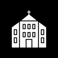 Iglesia glifo invertido icono diseño vector