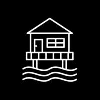 Beach Hut Line Inverted Icon Design vector