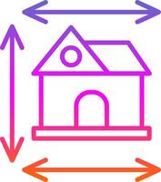 Home Dimensions Line Gradient Icon Design vector