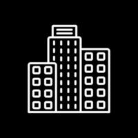 Building Line Inverted Icon Design vector