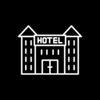 hotel línea invertido icono diseño vector