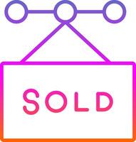 Sold Line Gradient Icon Design vector