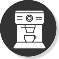 Coffee Machine Glyph Shadow Circle Icon Design vector