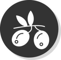 Olives Glyph Shadow Circle Icon Design vector