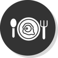 Breakfast Glyph Shadow Circle Icon Design vector