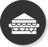 Sandwich Glyph Shadow Circle Icon Design vector