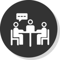 Meeting Glyph Shadow Circle Icon Design vector