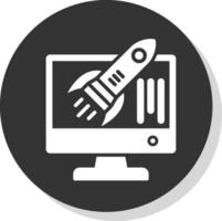 Startup Glyph Shadow Circle Icon Design vector