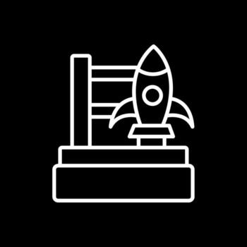 Rocket Launch Line Inverted Icon Design vector