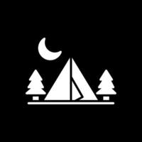 Camping Zone Glyph Inverted Icon Design vector