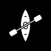 Canoe Glyph Inverted Icon Design vector